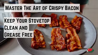 How to Cook Crispy Bacon on the Stovetop | No More Greasy Stovetop | Crispy Bacon Great with Rice!