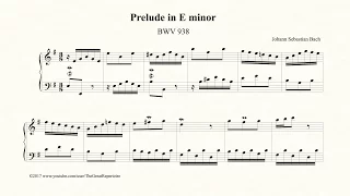 Bach, Prelude in E minor, BWV 938