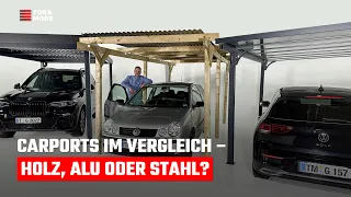 Carports im Vergleich - Alu, Holz oder Stahl?