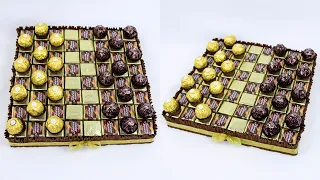 Candy checkers. Sweet composition a gift to a man