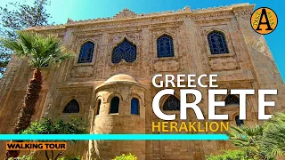 Greece, Crete, Heraklion - Center of the Old City - Authentic City Sounds - Walking Tour