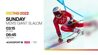 2022 Eurosport. Beijing Olympics. Men's Giant Slalom (INT)