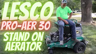 LESCO Pro-Aer 30 Stand On Lawn Aerator with Seed Box REVIEW