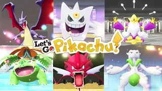 ALL SHINY MEGA EVOLUTIONS in Pokemon Let's Go Pikachu and Let's Go Eevee