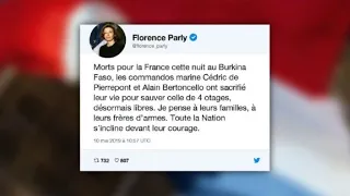 Soldats tués au Burkina : hommage de Parly sur Twitter | AFP Extrait