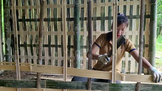 How to weave a wall around a bamboo house, Building life | Linh's Life