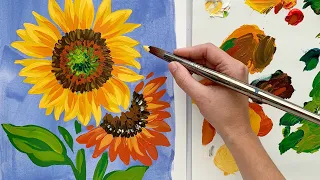 Painting A Sunflower In Acrylic