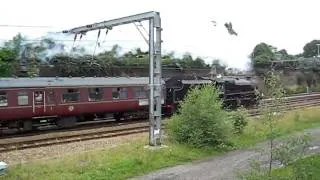 Black Five 45407 with The Waverley leaving Leeds  8,8,2010