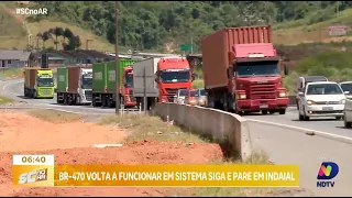 BR-470 em Rio do Sul fica interditada; rodovia em Indaial funcionará em sistema de pare e siga