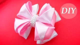 Нарядный бант из атласных лент своими руками Мастер Класс/ Satin Ribbon bow/ Ola ameS DIY