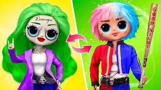 Transformación de Harley Quinn y Joker / 6 Ideas para LOL OMG