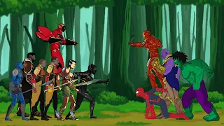 Black Panther, Namor, Ironheart vs Thanos, Hulk, Spiderman, Ironman Animation Drawing Cartoon 2