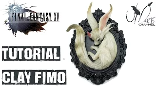 Final Fantasy XV - Carbuncle - Fanart Polymer Clay Fimo Tutorial on Resin Base