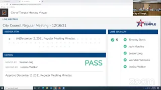 City Council Regular Meeting - 12/16/2021