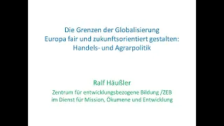 "Über Grenzen" VIII - "Die Grenzen der Globalisierung - Europa fair u. zukunftsorientiert gestalten"