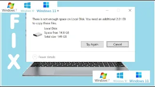 Fix 1 INTERRUPTED ACTION There is not enough space on Local Disk You need an additional Copy Files