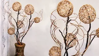 From ordinary twigs and a skein of thread, I made a bomb decor for the room!