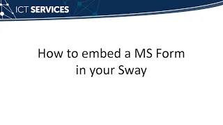 Sway - How to embed a Microsoft Form
