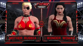 WWE 2K17 Mother Russia VS Wonder Woman In A Backstage Brawl