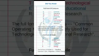 Full form of Computer, Mobile | general knowledge | #computer #mobile #fullform #gk #viral #shorts