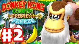 Donkey Kong Country: Tropical Freeze - Gameplay Walkthrough Part 2 - World 1: Cranky Kong 100%