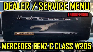 Mercedes Benz C Class W205 Navigation Hidden Menu / Dealer Menu / Dealer Service / Engineering Menu