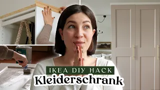 Unser KLEIDERSCHRANK MAKEOVER | Einfacher DIY IKEA Pax Hack | Mehr Stauraum | Vorher und Nachher