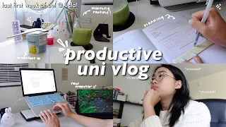 ๑•ᴗ•๑ romanticizing my (last) FIRST WEEK of college 🌷🧸| studying, morning routine, monitor unboxing