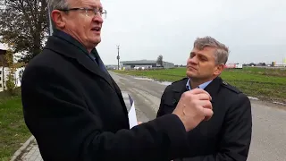 Andrzej Bystron i Pan Tadeusz Cymański o drodze do Lotniska w Gdańsku od strony Kaszub Centralnych.