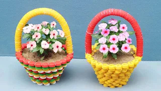 Creative Flower Pot Ideas _ Recycle Plastic Bottle Caps To Make Beautiful Colorful Flower Pots