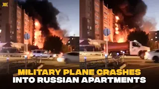 BREAKING: Military plane crashes into apartments in Russian city #shorts