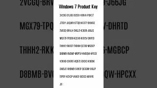 Window 7 Product Key #shorts #vinayakClass