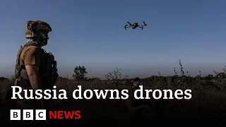 Russia downs ‘several’ Ukrainian drones in latest strike - BBC News