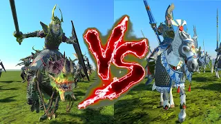 Cold One Knights VS Silver Helms (Shields). Total War Warhammer 3