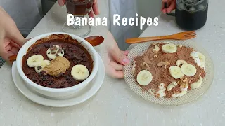 식단vlog) 밥 대신 먹는 바나나 요리 네 가지!🍌 바나나와 계란, 오트밀, 요거트로 정말 쉽고 간단하게 만들어요