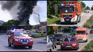 Vollbrand einer Kunststofffabrik Lagerhalle - Großbrand in Ladenburg am 19.05.2020 | EINSATZFAHRTEN