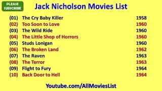 Jack Nicholson Movies List