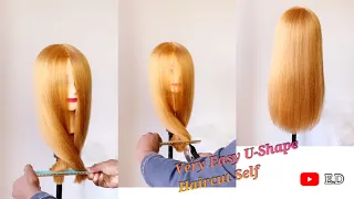 How to cut U shaped haircut for thin hair / coupe forme U ✂️