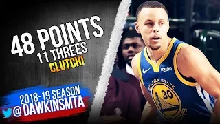 Stephen Curry CLUTCH 48 Pts 11 Threes! Full Highlights 2019 01 13 Warriors vs Mavs  FreeDawkins