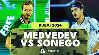 THRILLING Daniil Medvedev vs Lorenzo Sonego Match 🍿 | Dubai 2024 Highlights