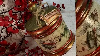 Tea jar decor. Vintage.Craquelure. Декор баночки для чая. Винтаж.Кракелюр.