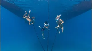 KIDS LEARN TO FREEDIVE. 4 YR Old Touched the Bottom of the Deep Ocean. Lessons Routine for 4yrs old.
