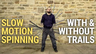 Staff Spinning | SLOW MOTION (in-spin & anti-spin patterns)