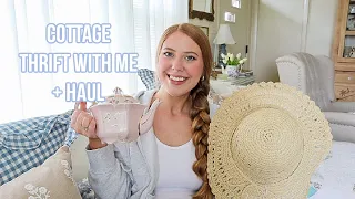 COTTAGE STYLE THRIFT WITH ME + HAUL 2024! | Thrifted cottage home decor finds!