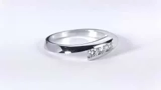 585er Weissgold Ring mit echtem Diamantbesatz DR0025
