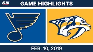 NHL Highlights | Blues vs. Predators - Feb 10, 2019