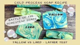 Recipe - Tallow vs Lard - Lather Test + How to Figure Out Soap Mold Volume | Ellen Ruth Soap