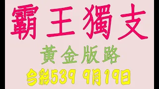 【539財神爺】9月19日 上期中14 23 今彩539 霸王獨支