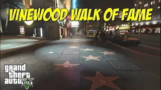 Vinewood Walk of Fame at night | Just Walking in GTA V