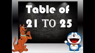 Table of 21 to 25 |  Maths Tables | Kids Multiplication table